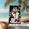 Personalized customized proof beach towel with Demon Slayer character theme pattern - soft, absorbent, quick-drying, perfect swimming, camping&bathing