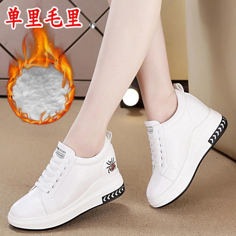 Women's Shoes New Thick-soled Inner Height Increase Casual Sports Single Shoes Women's Shoes Lace-up Student Shoes