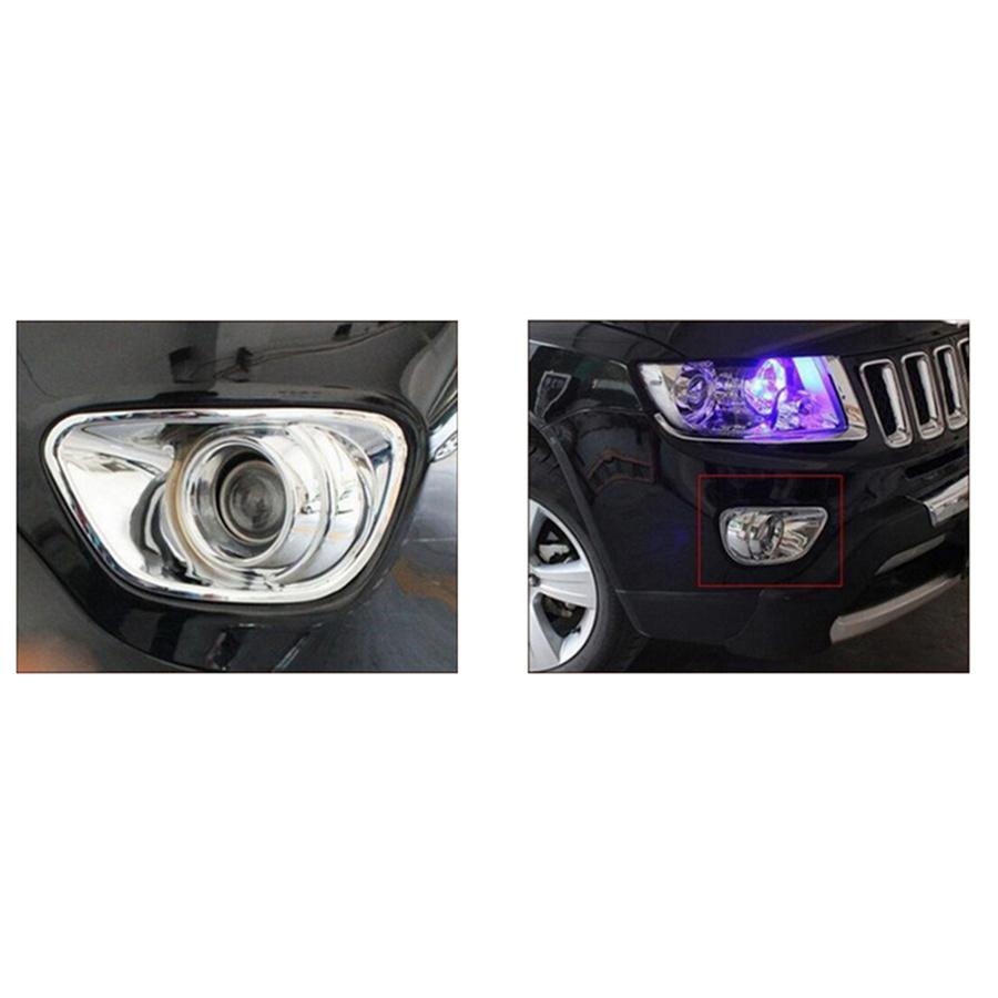 2x Chrome ABS Front Fog Light Bezel Cover Trim For Jeep Grand Cherokee 2011-2013