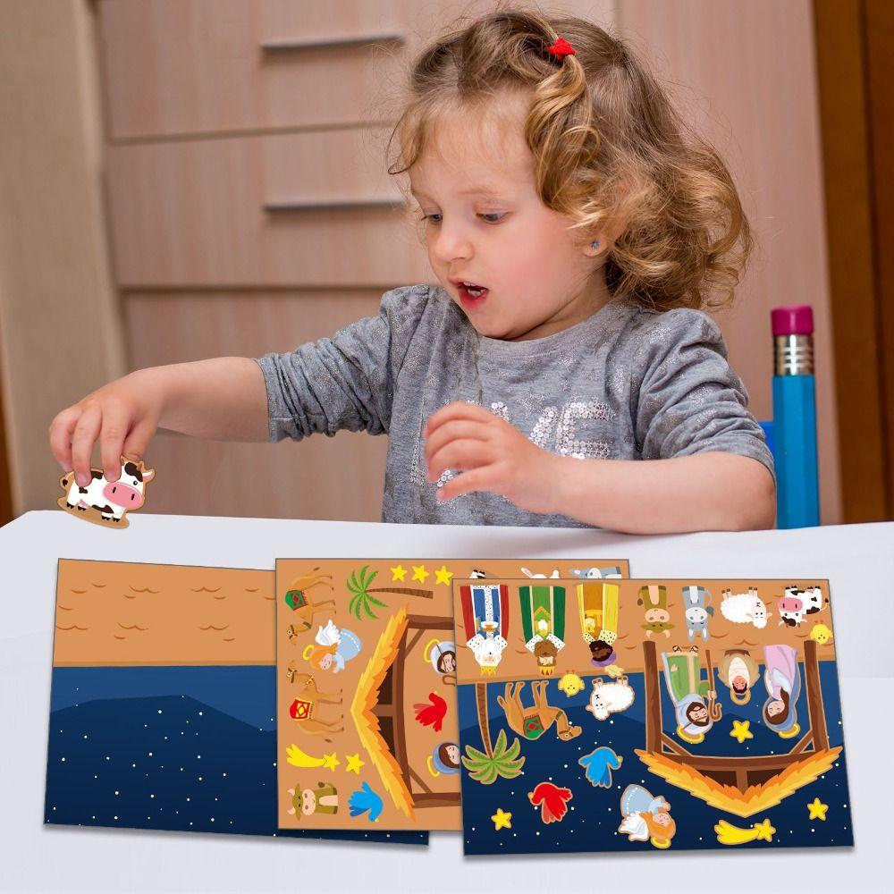 Nativity Nativity Stickers Recognition Training DIY Puzzle Games Sticker Christmas Crafts Gifts