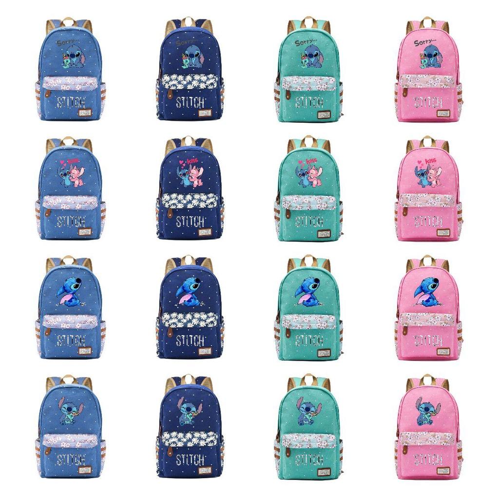 Lilo Stitch Backpack In Pink Or Blue Perfect For School Or Travel Made From High-quality Oxford Cloth