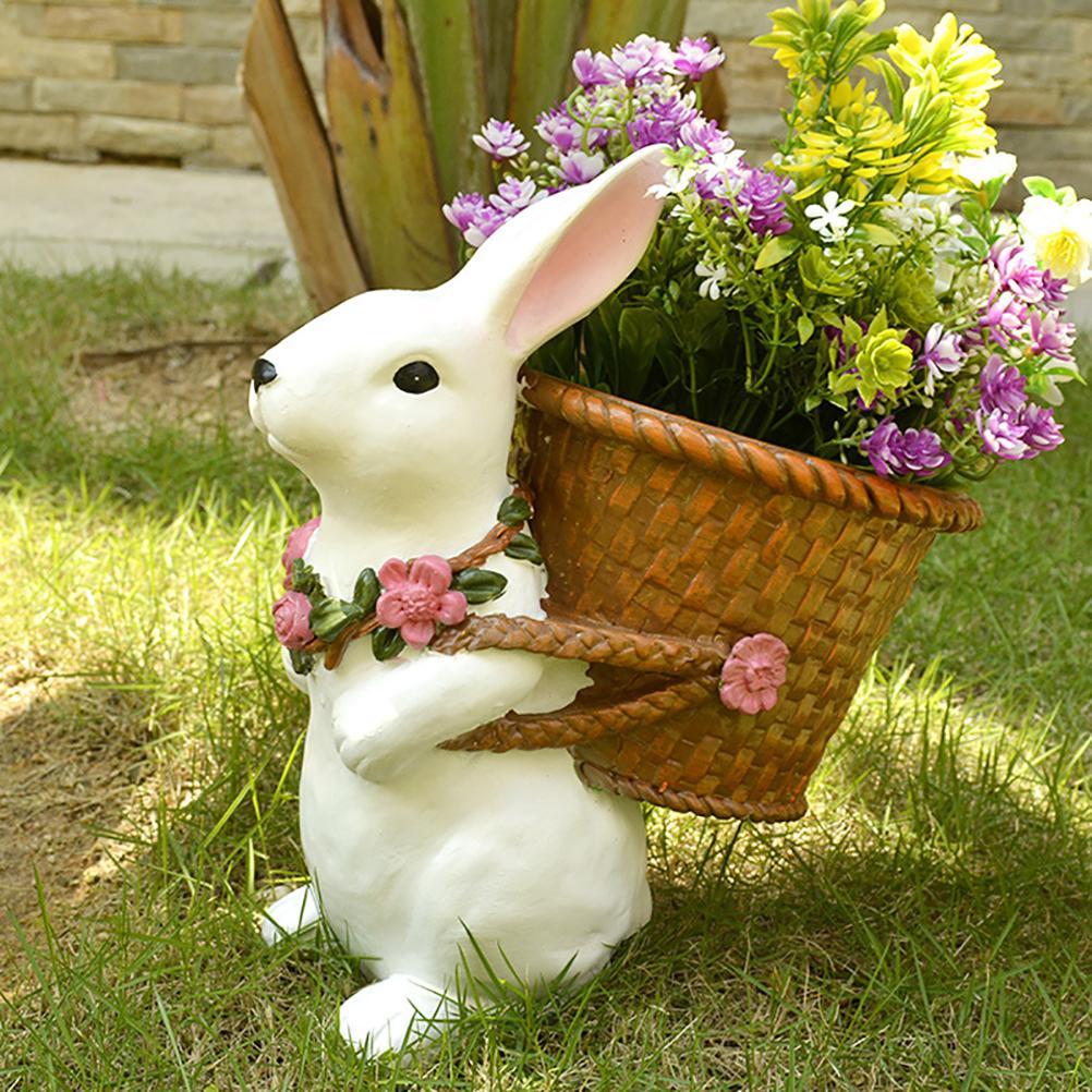 Outdoor Courtyard Rabbit Flower Pot Decoration Garden Ornaments Decor