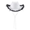 Furry Trim Jazz Hat Wide Brim Cowgirl Hat Classic Western Cowboy Hat  Stage Performance