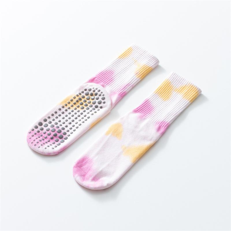 New Printed and Dyed Yoga Calf Socks Cotton Anti Slip and Contrasting Color Floor Socks