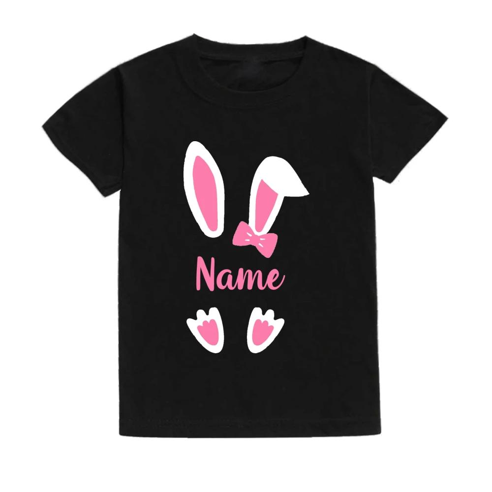 Personalized rabbit cartoon pattern summer boy and girl clothes cute, fashionable, Polyester comfortable short sleeved top