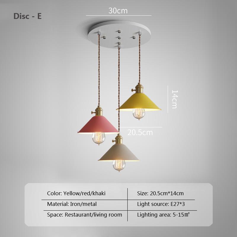 Macaron E27 Industrial Vintage Chandeliers Hanging Lights Ceiling Metal Pendant Lamps For Home Kitchen Restaurant Bar Decor