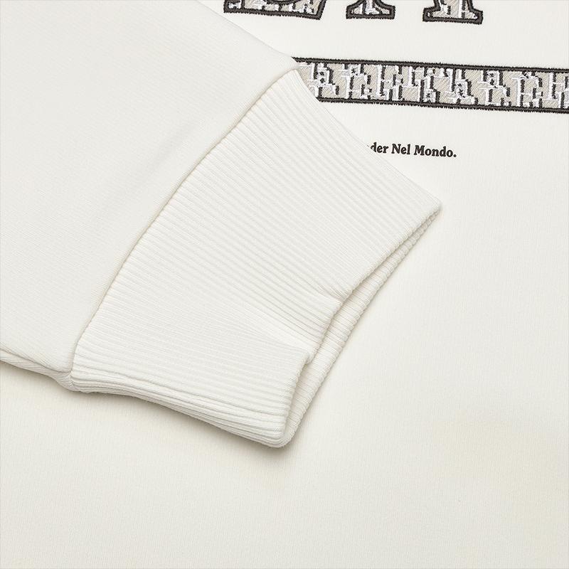 Fila Simple Versatile Casual Pullover Sweatshirt Men Sweatshirt Snow-White F11M448203FWT