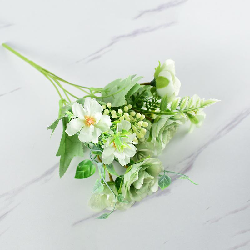 

Скандинавский симуляционный букет роз для свадьбы, реквизит для свадебной фотосъемки, цветочная симуляция для домашнего декора зелёный