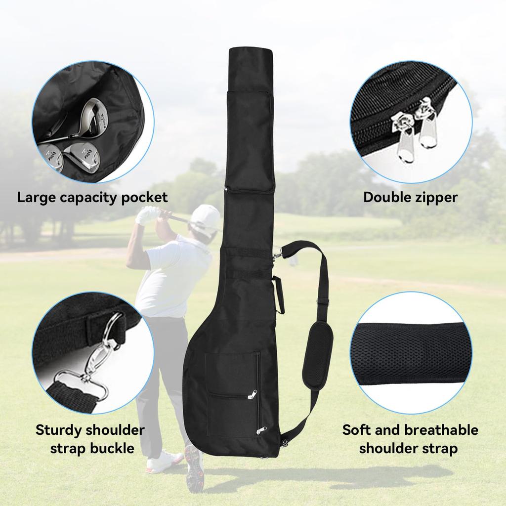 Foldable Golf Club Bag Durable Golf Carry Bag Travel Sunday Golf Case  Adjustable Golf Carry Bag with Multiple Compartments