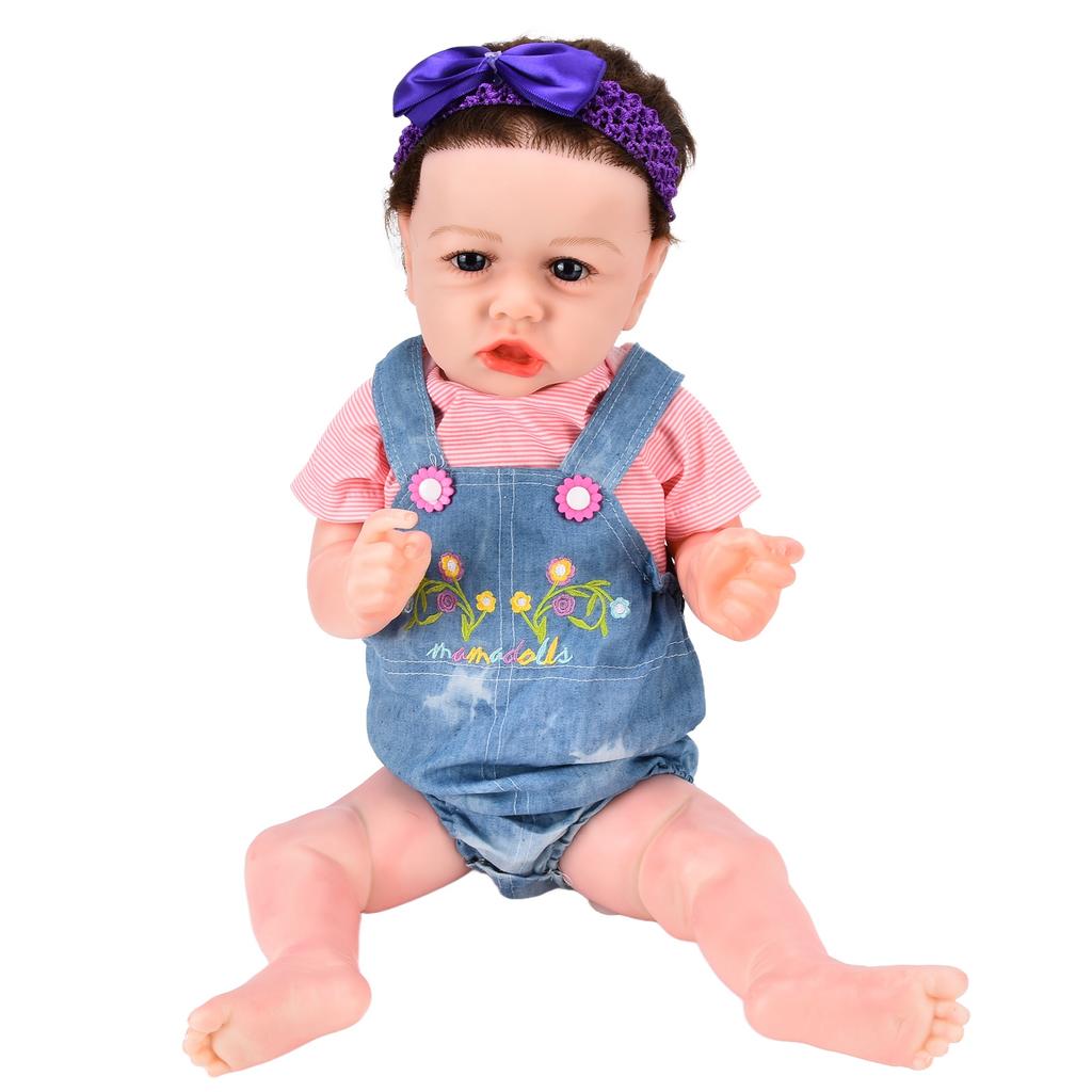 Reborn Girl Doll Lifelike Vinyl 22 Inch Waterproof Weighted Rebirth Baby Doll Toy for 3 Years Old