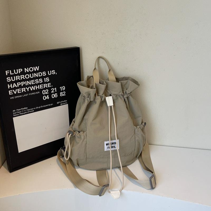 2025 Summer Fashion New Drawstring Backpack Large Capacity Bucket Backpack Sports Backpack Light Women's Travel Bag