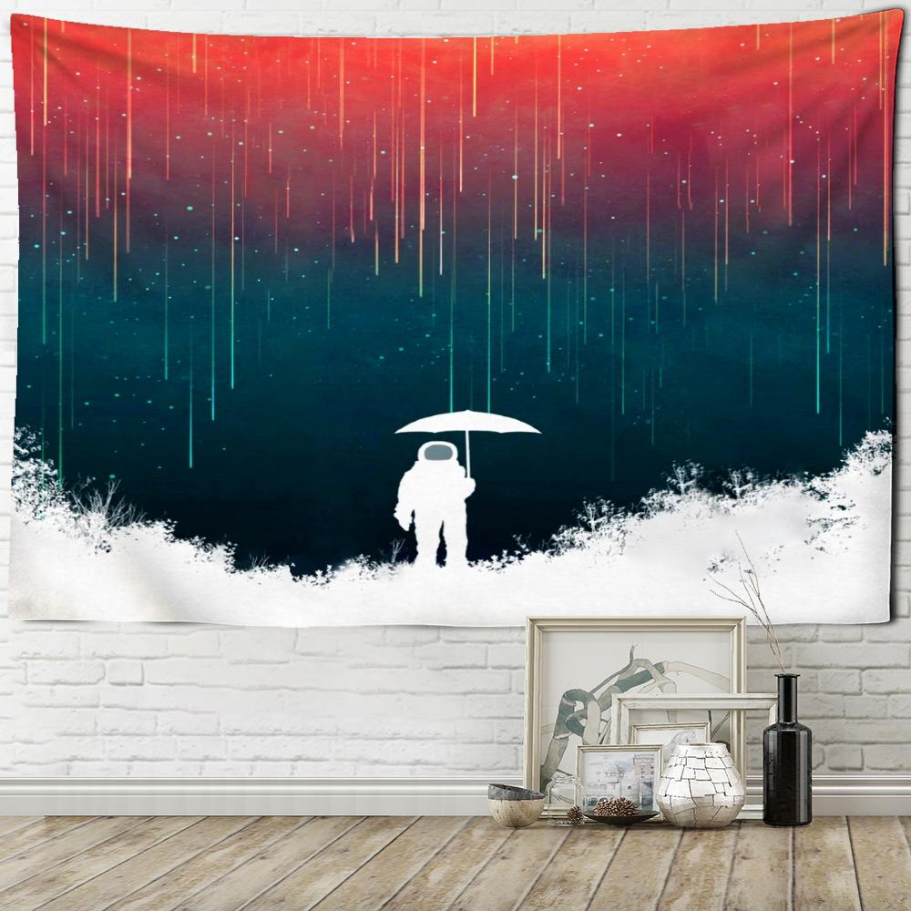 Cartoon Starry Sky Astronaut Wandteppich Hängen Raum Hippie Tapiz Psychedelic Kawayi Ästhetischen Room Home Decor