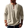 Herren-T-Shirt aus Baumwolle mit V-Ausschnitt, langärmelig, lockere Passform, einfarbig, lässiges Sommeroberteil für den Alltag, Straßenparty, Strand