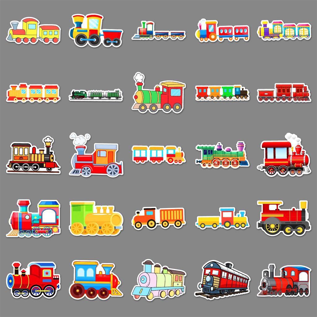 50 Little Train Graffiti Stickers: Creative Cartoon Suitcase & Stationery Decoration
