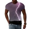 Summer New Fashion Lightning Graphic T Shirts For Men Casual 3D Natural Climate Print T-shirts Personality Cool Blouse T-shirts