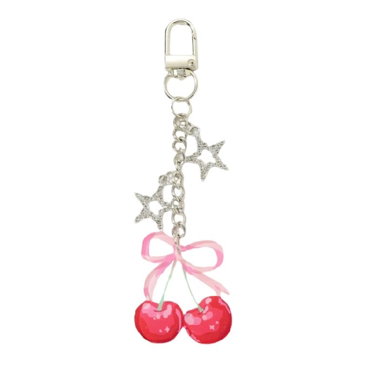 

Playful Miniature Fruit Key Ring Alloy Acrylic Design Keychain Practical Decoration Pendant For Backpack Handbag