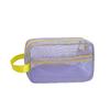 Candy Color Mesh Cosmetic Bag Large Capacity Transparent Sundries Storage Bag with Zipper Internal Pocket