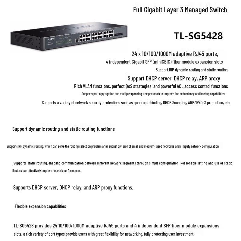 Tp-Link TL-SG5428 24-Port Gigabit Layer 3 Managed Switch