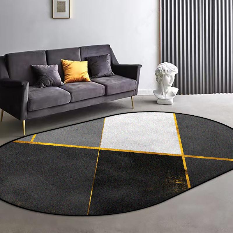 Nordic Geometric Oval CARPET LIVE ROOM Luxury Home Decoration Bedroom Large Area Oval Rugs Washable Antiskid Floor Mats Lounge