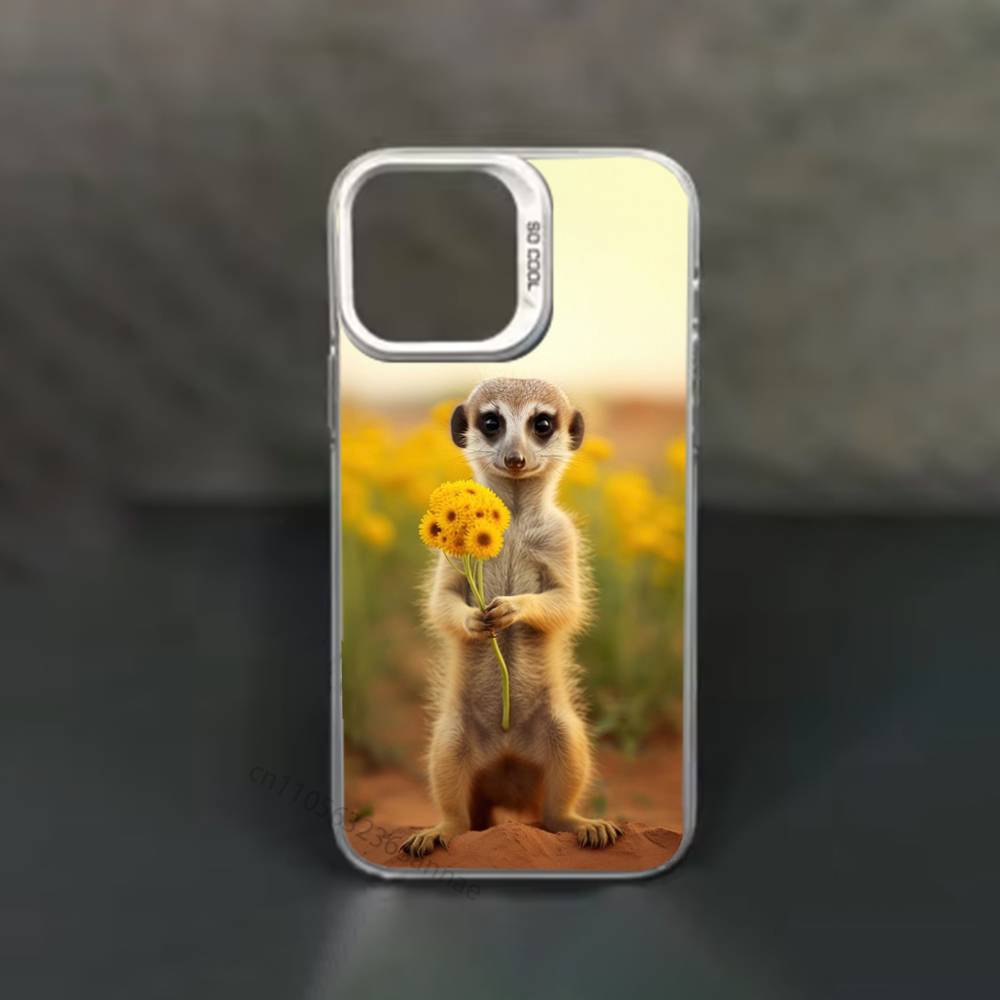 

Cute Baby Meerkat Phone Case for iPhone 15 16 Pro Max Air SE 11 13 Pro 14 Plus 12 11Pro 15Pro Max 16e Cover iPhone11