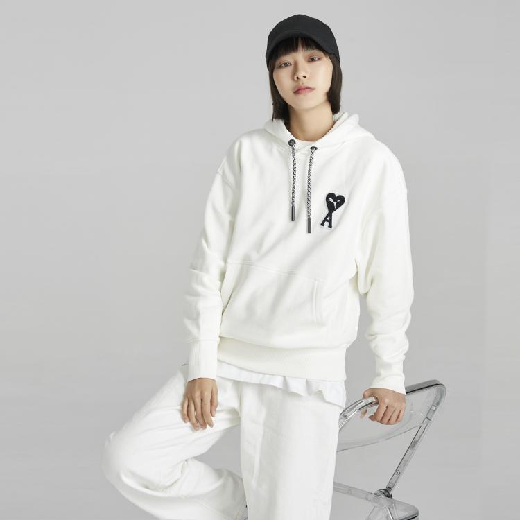 Puma X Ami Hoodie Marshmallow Unisex Tops White 536231-75