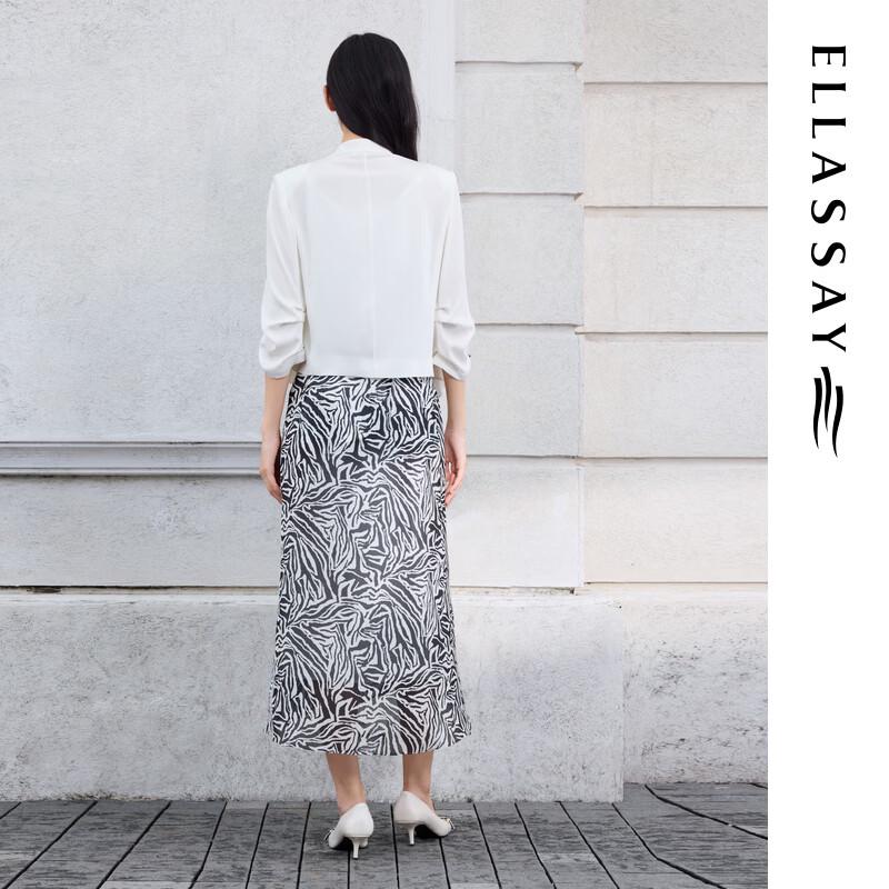 ELLASSAY Women's Silk Seven-Quarter Sleeve Blazer