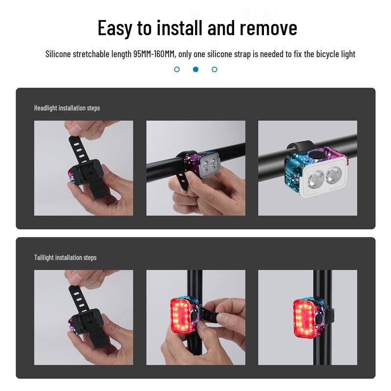 Bright USB-C Rechargeable Waterproof Bicycle Light Set with Aluminum Front and Rear Lights