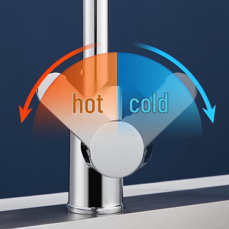 Stainless Steel Rotatable Hot & Cold Kitchen Faucet