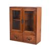 Wooden Desktop Organizers Cabinet with Glass Door for Cosmetics, Stationery, Small Kitchen Items and Decors Use
