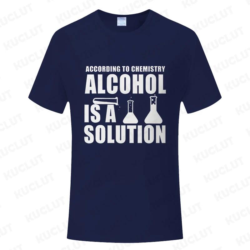 Funny Chemistry Nerd Science Alcohol Solution Male T-Shirt Tees for Men Casual T Shirts Fashion Summer Tshirts Top Teacher Gifts
