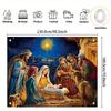 Christmas festive banner featuring the scene of Jesus' birth - polyester fabric suitable for winterzyc