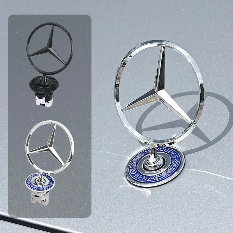 AABIC1 44mm Car Front Bonnet Logo Emblem Zinc Alloy Decorate Badge Auto Accessories Mercedes Benz Amg W204 W220 C180 C200 E260 E300L1