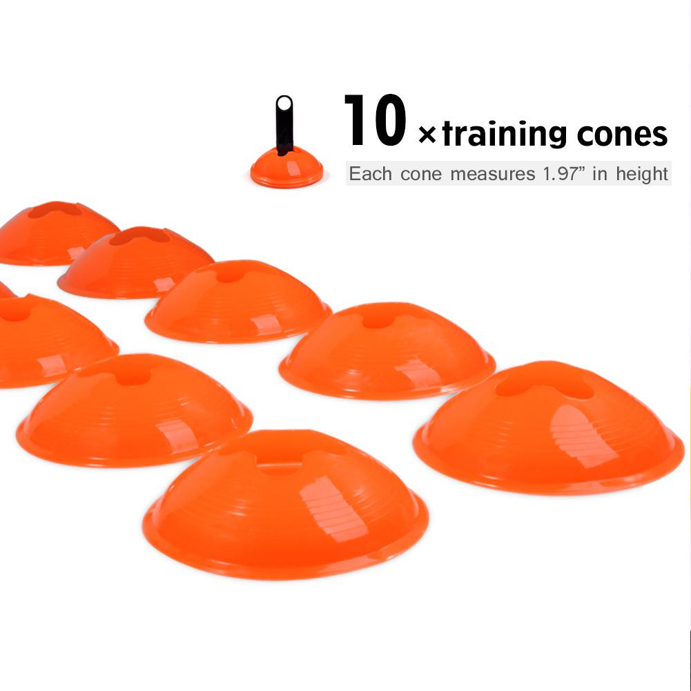 Kit Scară de Antrenament Viteză Agilitate 12 Trepte Plate Ajustabile și 10 Conuri (Galben portocaliu) pentru Fo