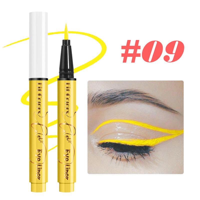 

12-цветная УФ-флуоресцентная водостойкая подводка для глаз, дышащая, блестящая, для лица, тела, макияж для праздника, сцены и вечеринки