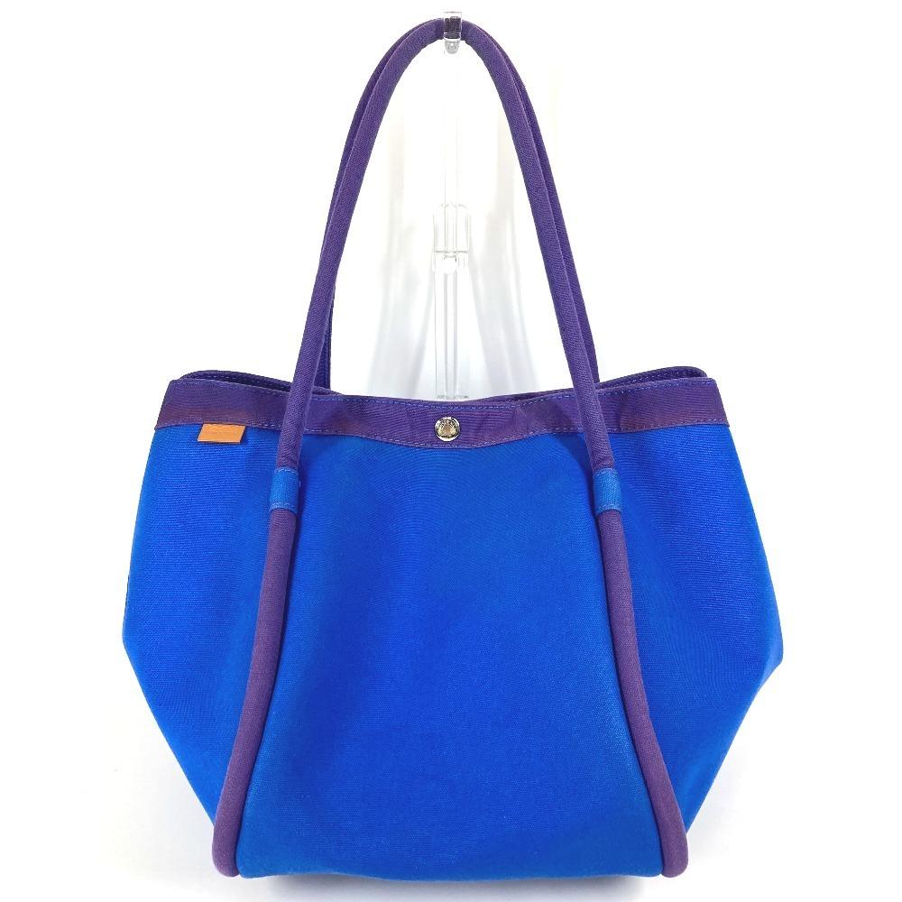 

HERMES With porch Sac Baga GM Tote Bag Hand Bag Canvas blue