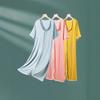 Women's Modal Summer Dress - Short Sleeve, Solid Color, Loose Fit, Versatile for Home or Outdoors