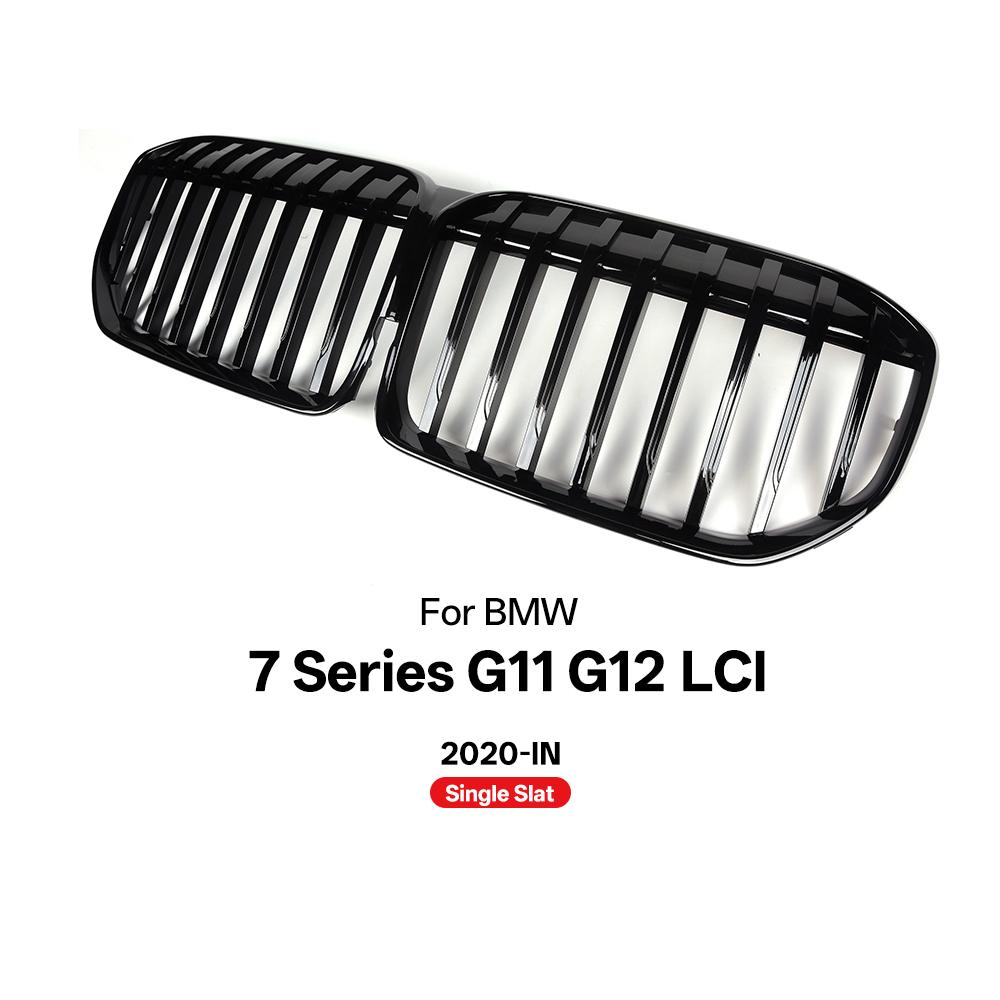 Front Grills Bumper Kidney Hood Radiator Grille Replacement For BMW 7 Series G11 G12 LCI 2020-IN Gloss Black Grilles