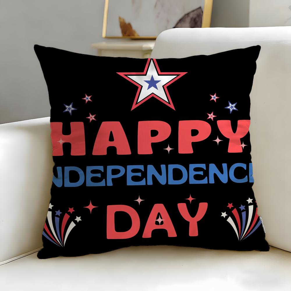 classic holiday Independence Day Cushion Cover Soft EasyWash Pillow Case Versatile for Couch Bed Travel and Office