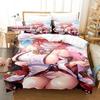 Set lenjerie de pat Genshin Impact Yae Miko Single Twin Full Queen King Size Set de pat Aldult Copil Dormitor Seturi husă pilotă Imprimare 3D Joc