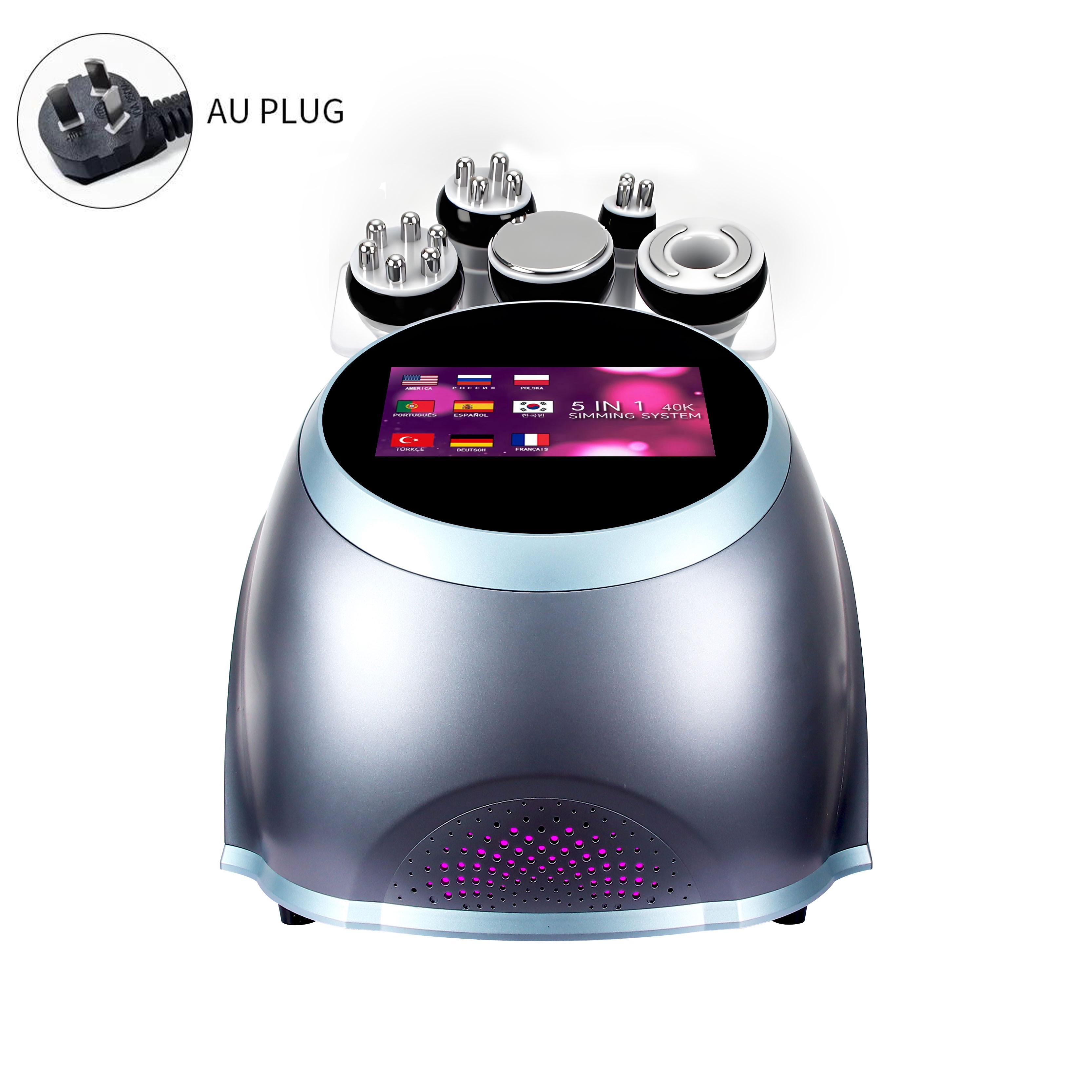 

5 в 1 40 кГц 0,5 МГц Кавитация RF Вакуум Триполярный Сенсорный экран Контурирование тела лица 110 В-220 В Воздушное охлаждение Простое управление AU Plug