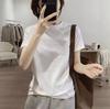 Women Solid Raglan Short Sleeve T‑Shirt Slim Fit Cotton Casual Inner Tops Summer M‑2XL