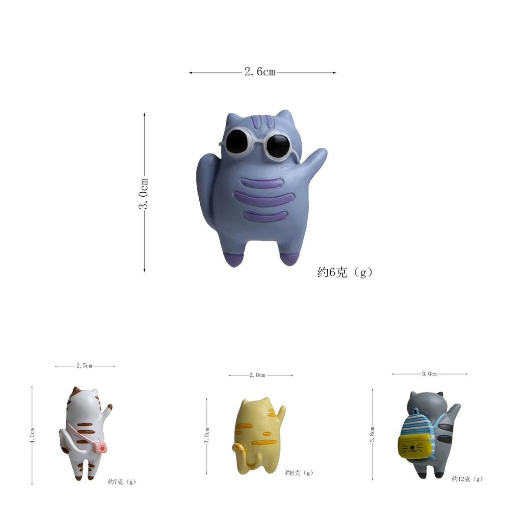 Assorted Cat Shadow Magnetic Decor For Refrigerator Made Of Resin With Versatile Usage For Gifts