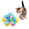 10 Stück Haustier Katzen Spielzeugball mit Glöckchen Haustier Interaktiver Ball Spielzeug Bunte Hohlkugeln Spielzeug für Hund Hamster Chinchillas