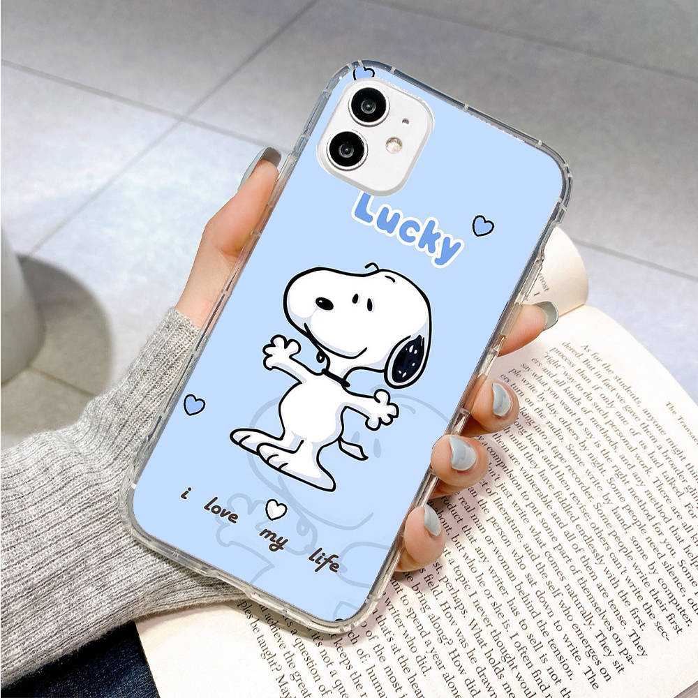 Case for Samsung A04 A14 A23 A34 A54 M23 M33 M52 M53 Realme 10 9 C30S C35 C55 VIVO Y02S Y21 Y51 X80 Pro Transparent Cover NI38 Funny Snoopy