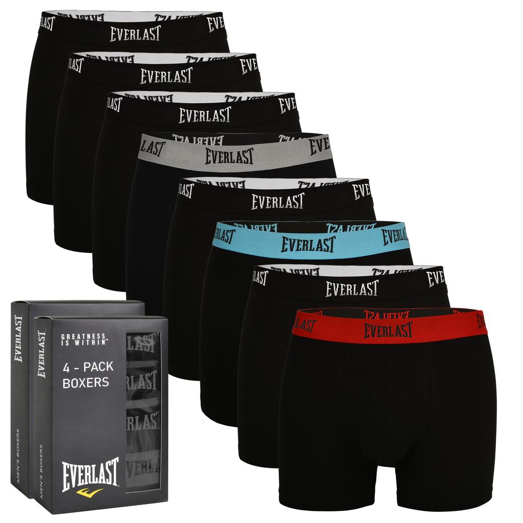 EVERLAST Men's Boxer Shorts Set Black Rubber Cotton Set of 8