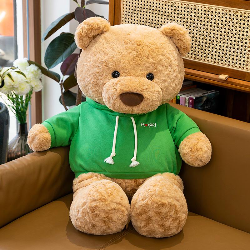 Huggable Teddy Bear Sweatshirt Plush Toy - Cute Stuffed Animal Doll for Kids