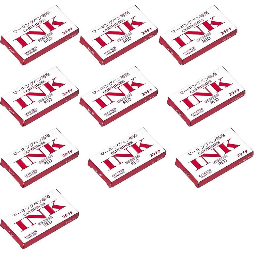 

Запасные чернила для перьевой ручки Platinum Soft Pen, красные, 4 шт. x 10