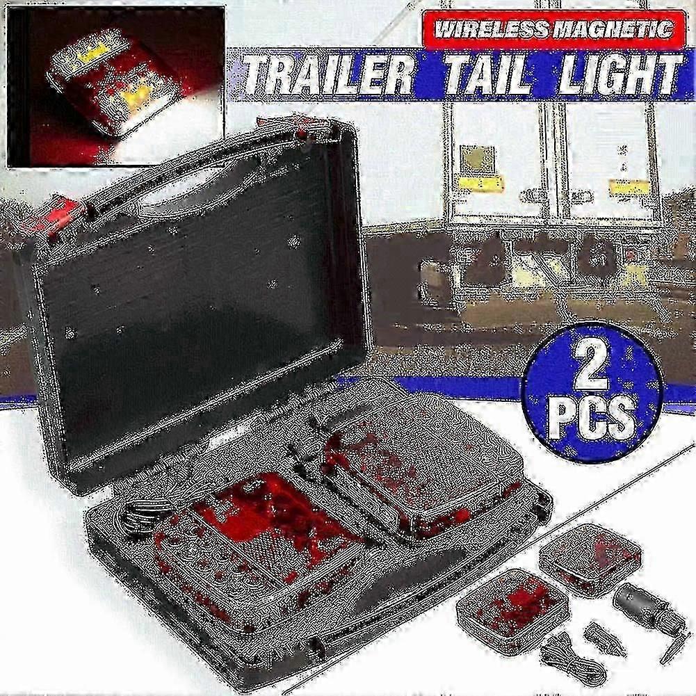 2 piezas Luz Trasera LED Magnética Inalámbrica para Camión Luz Trasera de Remolque Señal de Advertencia