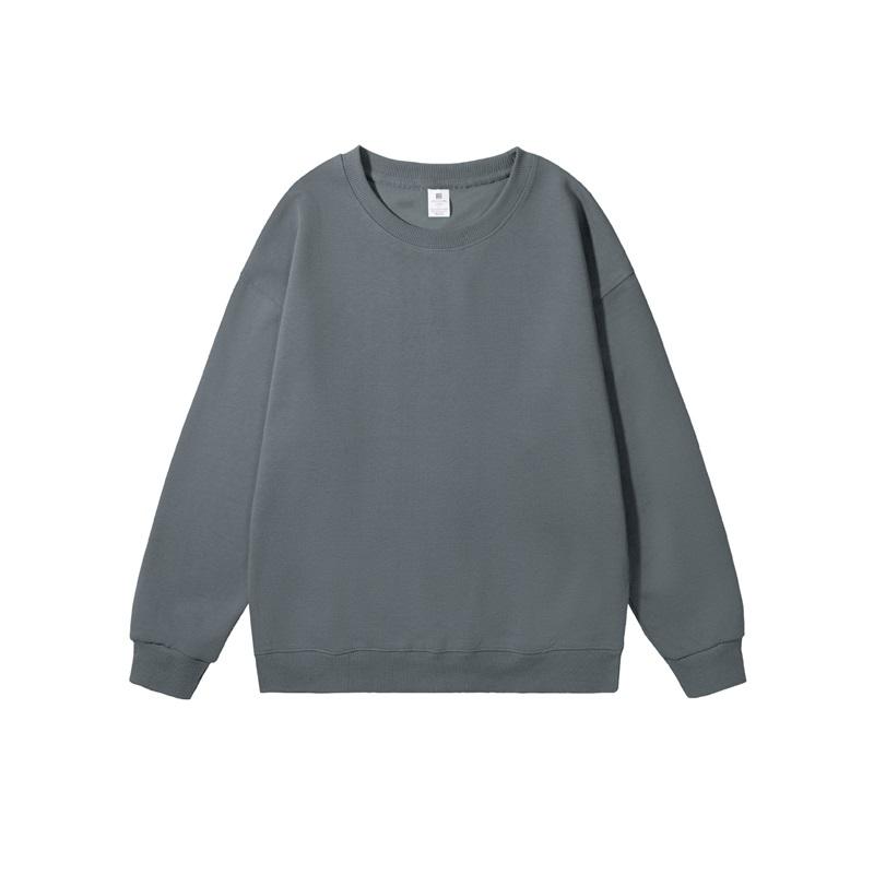 Sudadera Básica Casual Holgada de Color Sólido con Cuello Redondo para Hombre
