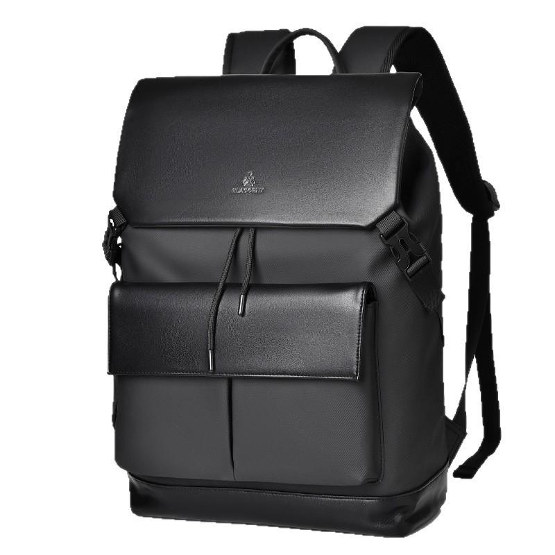 Городской рюкзак мужской премиального вида однотонный большой вместимости для компьютера брызгозащищенный деловой мужской многофункциональный рюкзак